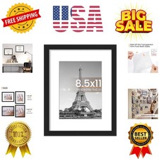 8.5 By 11 Picture Frame, Display Pictures 6x8 with Mat or 8.5 x 11 Without, W...
