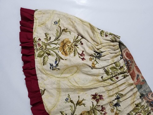 Vintage French Brocade Floral Valance With Red Fireled Egding 226x47cm - Picture 3 of 9