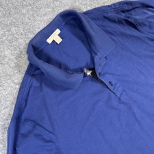 Burberry Brit Polo Shirt Mens 2XL Blue Check Placket Cotton Casual