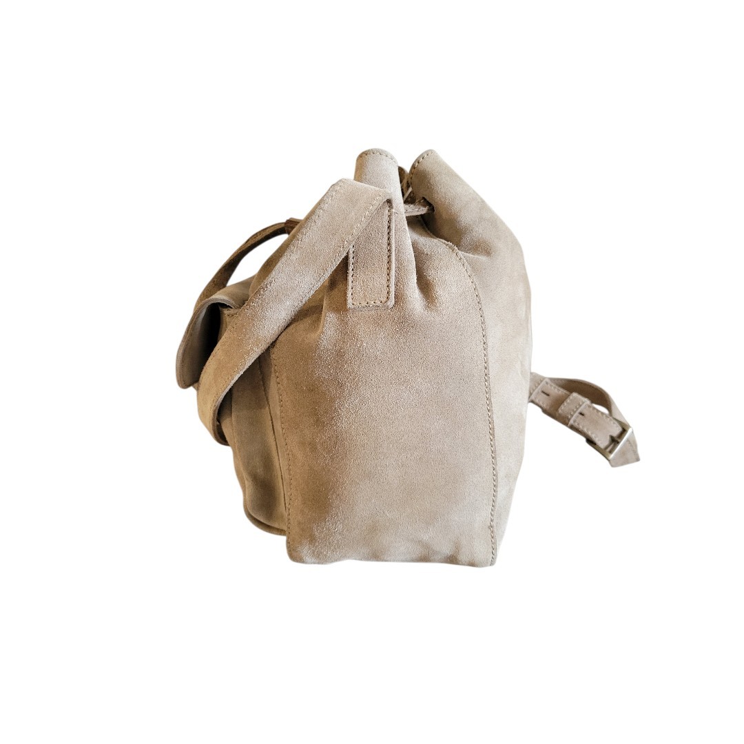 PRADA Shoulder Bag Suede Beige Auth 162513 thumbnail 4