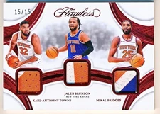 24-25 Flawless Towns Brunson Bridges Triple Patch (15/15) NYK CHECK DESCRIPTION