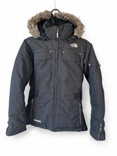 The North Face Steep Tech Down Jacket Womens M Faux Fur Hood Black