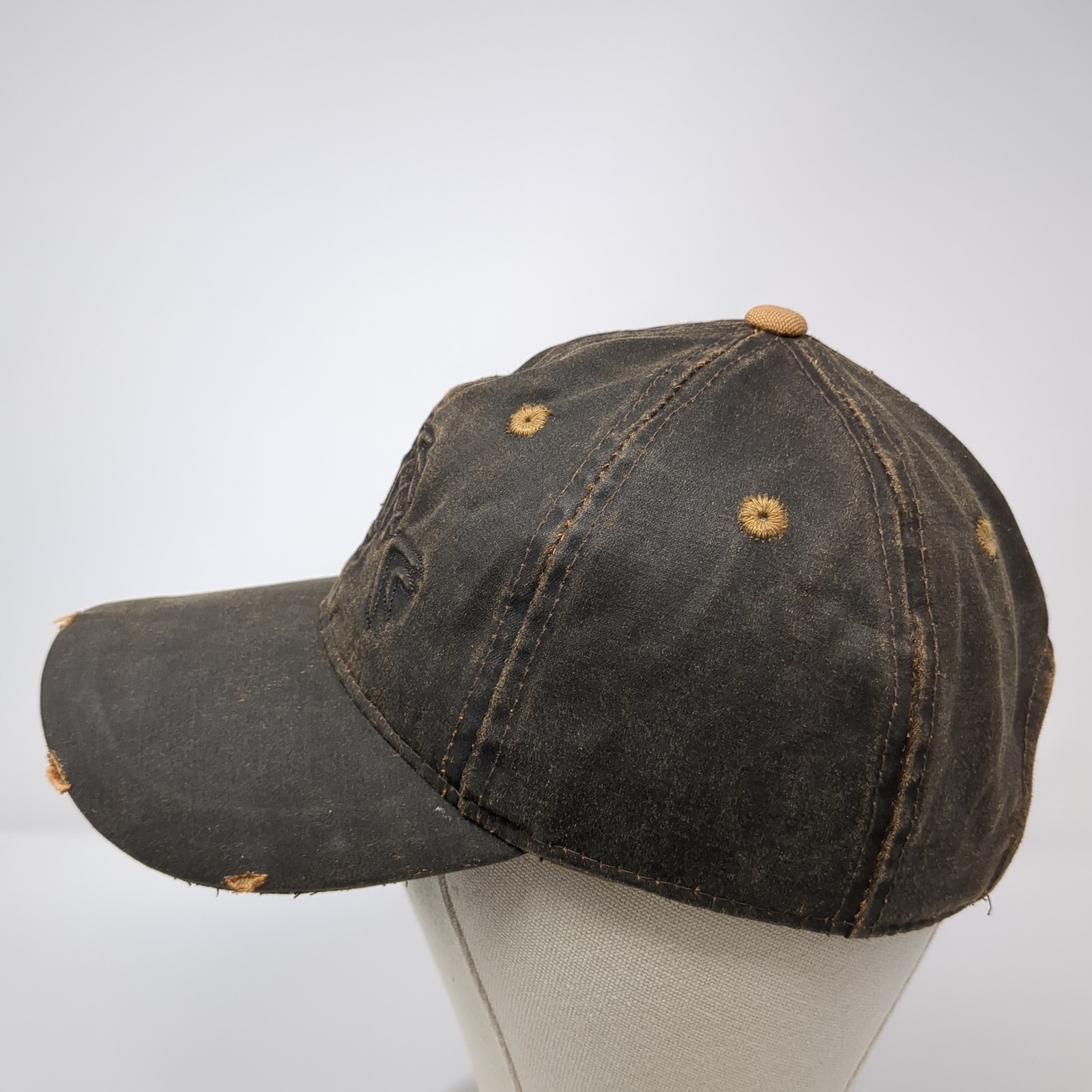 Fishbone Strapback Baseball Hat Brown One Size Ad… - image 3