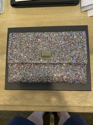 Anya Hindmarch Vintage Valerie Glitter Clutch With Gold Metallic Napa Trim