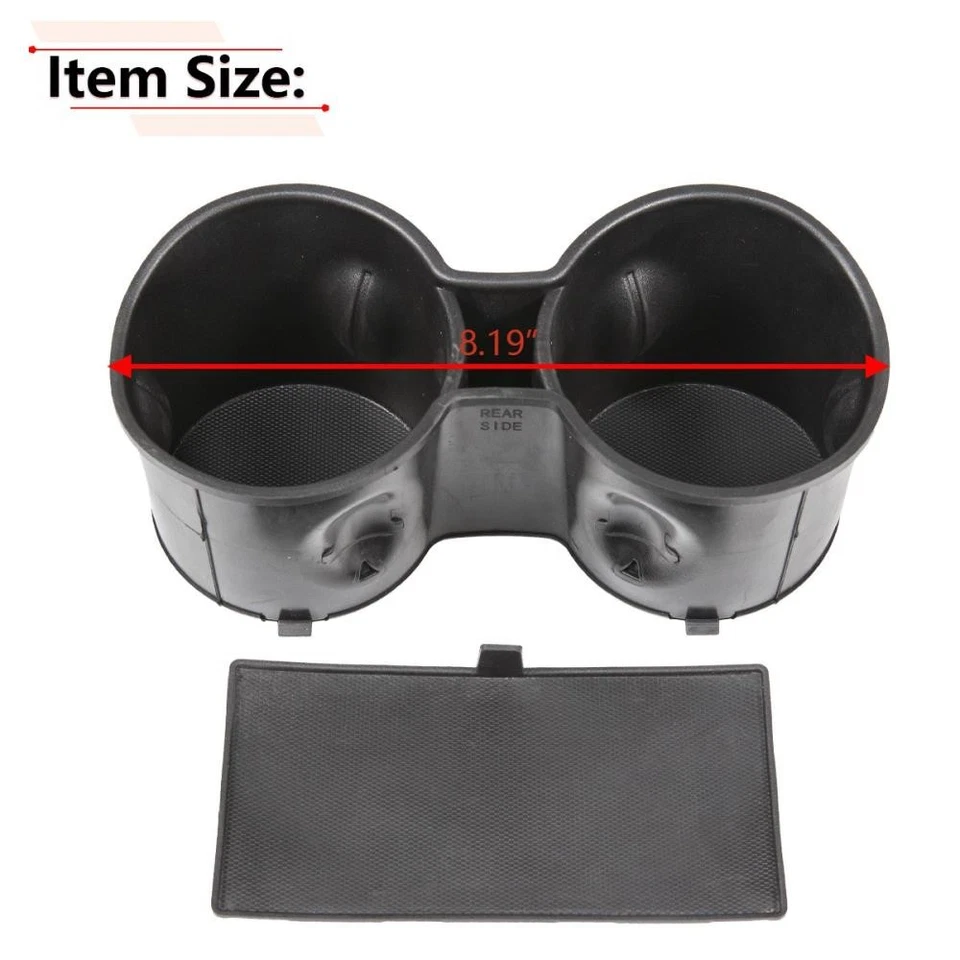 Front Floor Console Cup Holder Insert with Mat For 2015-2020 Chevrolet Tahoe GMC Foto 3 de 4