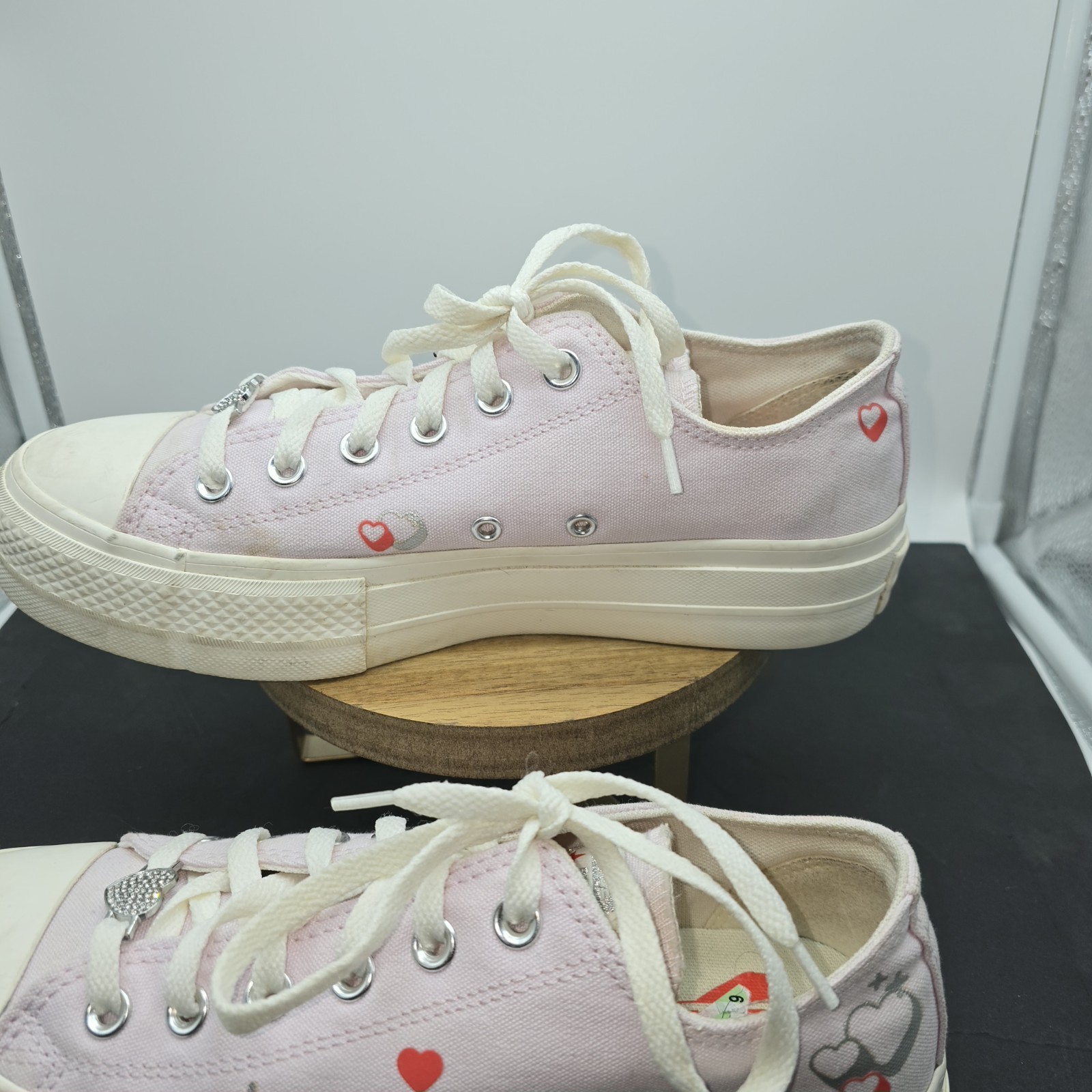 Converse Chuck Taylor All Star Women's Low Platform Sneakers Lilac Heart Size 9 thumbnail 7