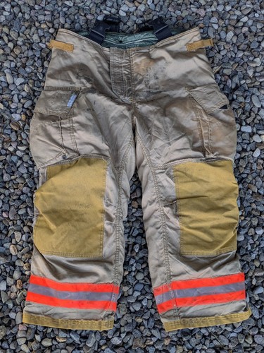 SPERIAN Firefighter Turnout Bunker Pants, Size 40 x 28, Brown & Orange