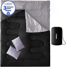 XL Waterproof Double Sleeping Bag with Pillows for 3-Season Camping