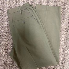 Uniqlo Olive Pleated Trousers Relaxed Fit Size L (33-36)