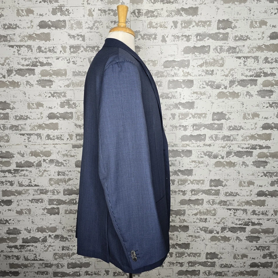 Blazer Corneliani 46 Largo Super 100's Lana Azul Cuadros Sin Estructura Hecho en Italia Foto 2 de 4