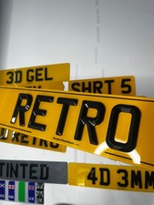Number Plates - 100% ROAD/MOT Legal Premium Car Registration - GLOSS RETRO/3D/4D