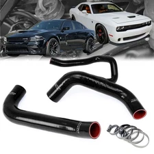 HPS Black Silicone Radiator Hose Kit For 15-23 Charger/Challenger SRT Hellcat V8