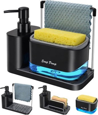 Dispensador De Jabón Para Lavar Platos Con Soporte De Esponja Para Cocina NEW