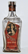 Antique 1910s Q-BAN Hair Tonic Bottle Embosse...