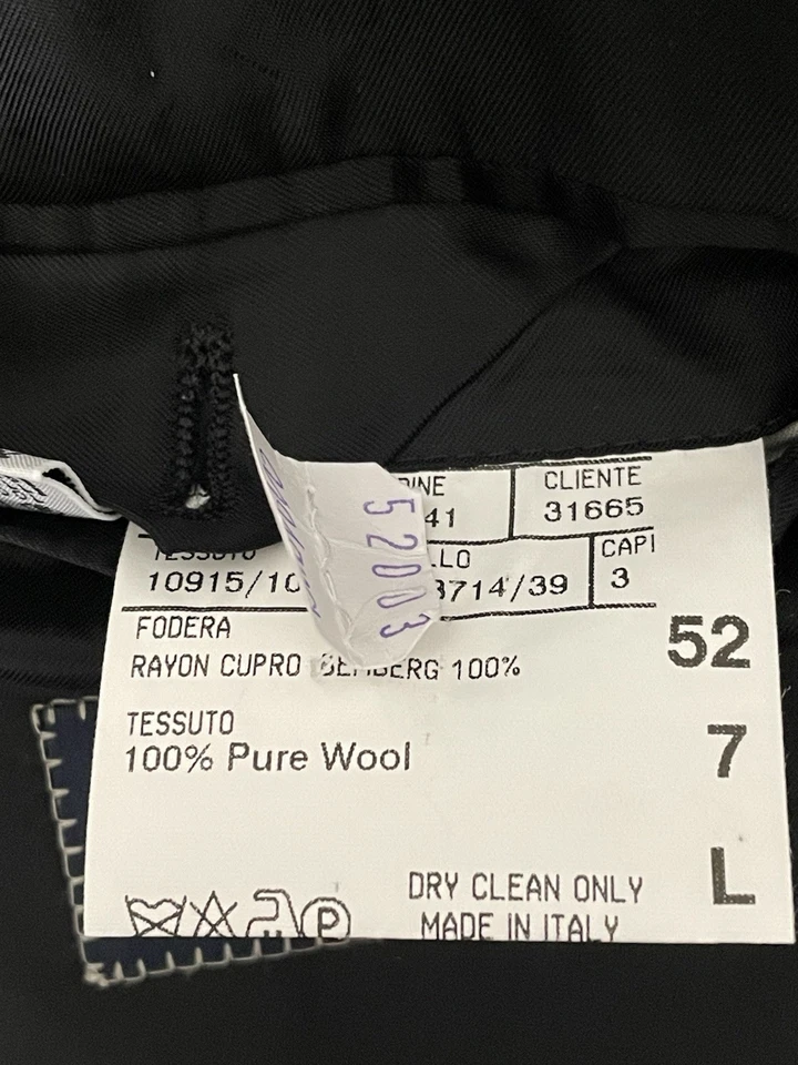 Chaqueta de cena de esmoquin con solapa de muesca negra lisa etiqueta azul Canali 52 L para hombre Italia Foto 4 de 4