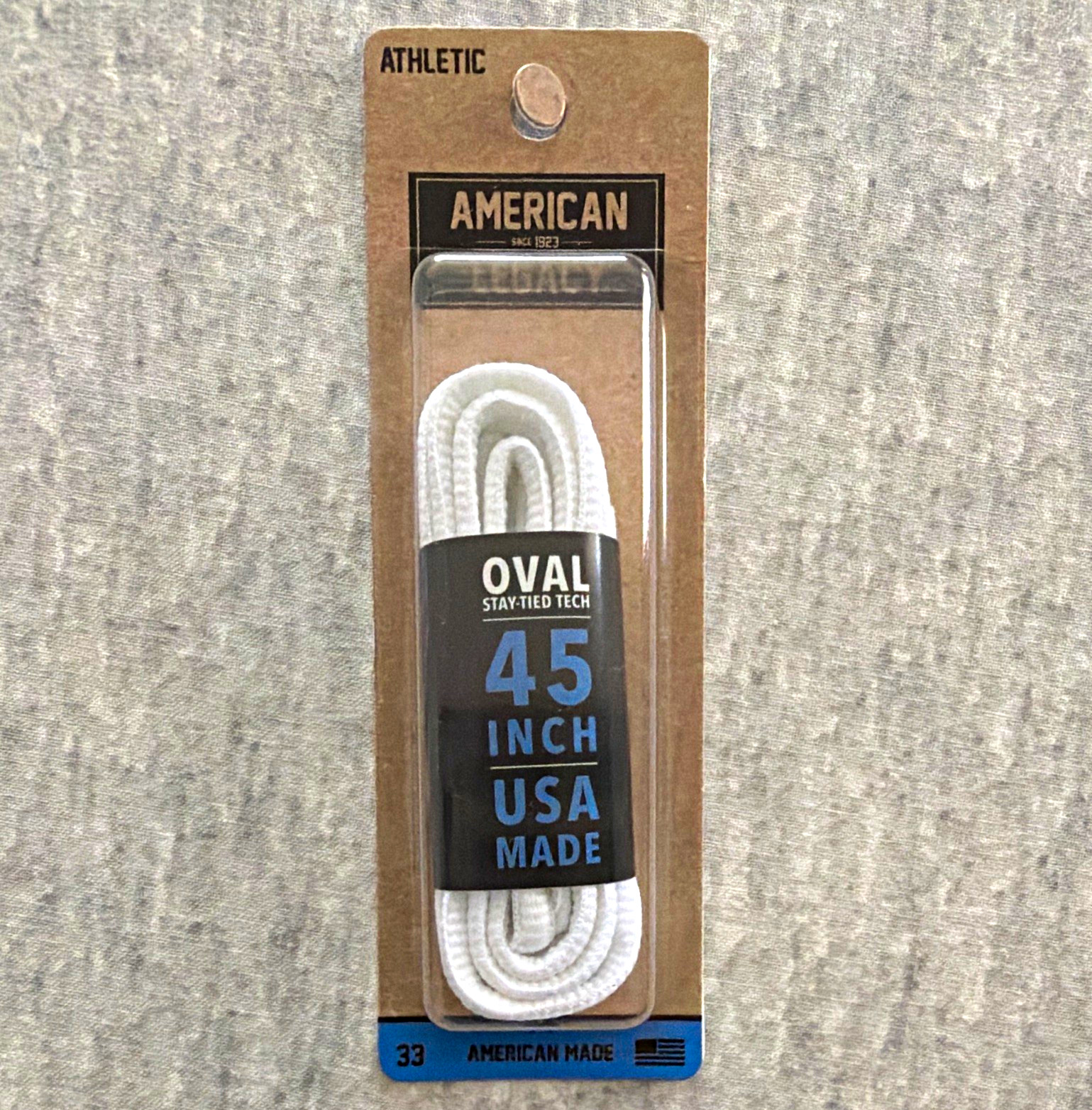 American Legacy Athletic Oval Shoelaces 45 in White USA Made