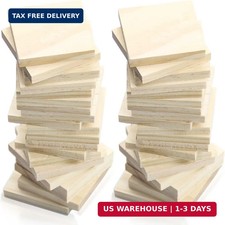 30 Wooden Squares, for Crafts, 1/4 Inch Thick Natural Blank Square Blocks, Unpro