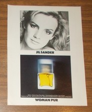 Seltene Werbung vintage JIL SANDER WOMAN PUR Perfum Eau de Toilette 1980