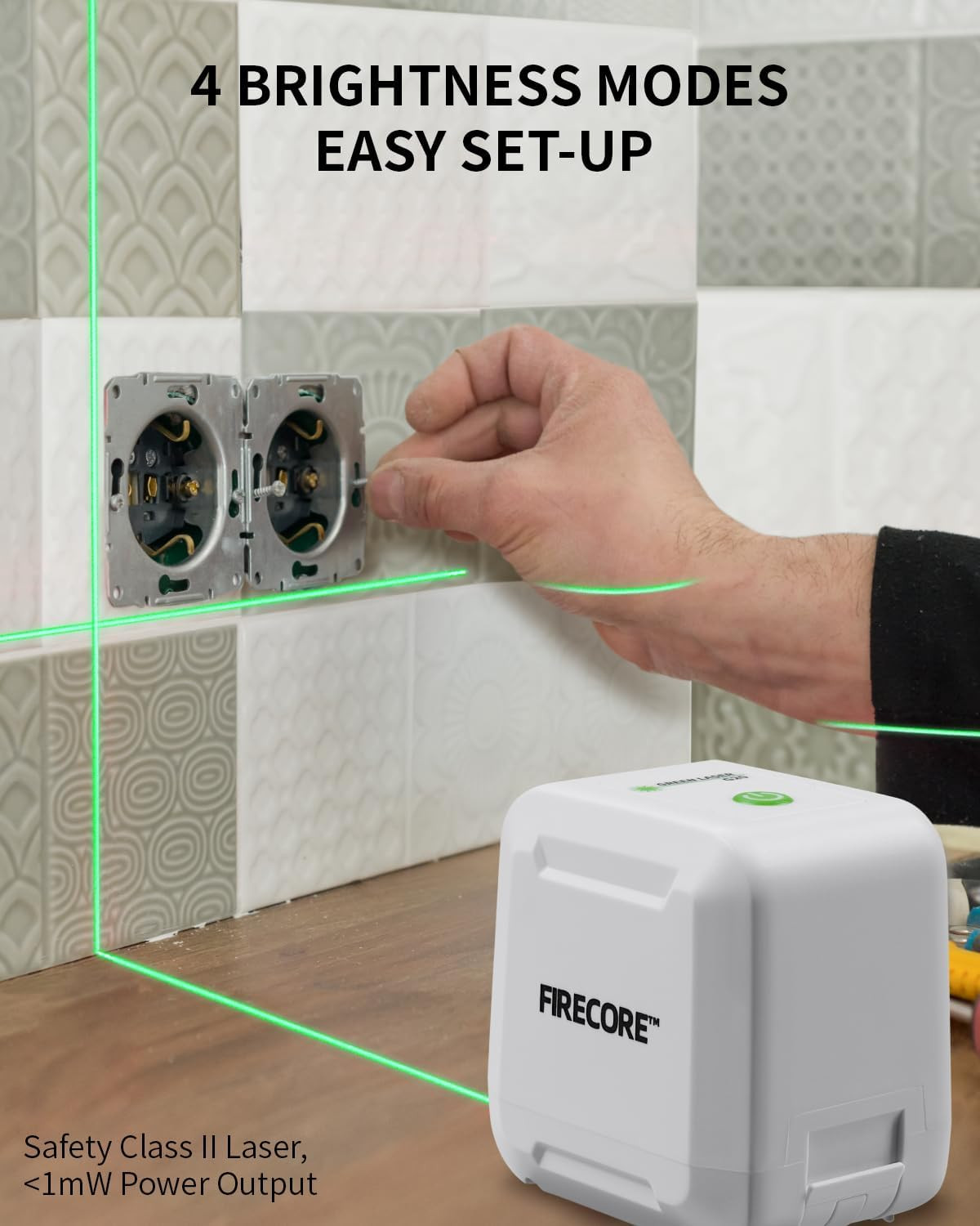 Firecore Laser Level with Tripod, Self Leveling Laser Level Green Cross Line Las