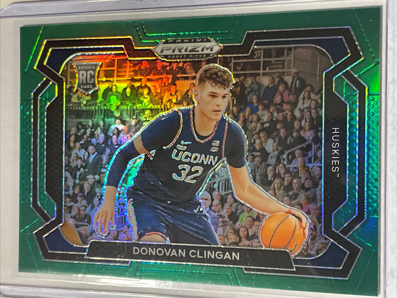 2024 Panini Draft Picks Donovan Clingan Green Variation Prizm Rookie Card #95