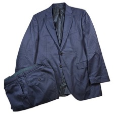 Hugo Boss Suit Mens 44L 38x34 Navy Blue Virgin Wool Lanificio Tesse Biella Italy