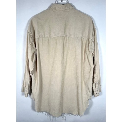 Aerie Offline Cord Quarter Zip Pullover Shacket M Taschen ausgefranster Saum Top - Bild 5 von 12