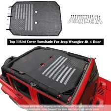 Sunshade Mesh Top Bikini Uv Protection For 2007-2018 Jeep Wrangler Jk Jku 4-door