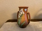 Roseville Pottery Iris in  1930’s  Brown-tan. Original Roseville foil sticker