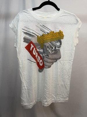 Vintage Judas Priest Shirt Sleeveless Large 1986 Local Crew Turbo Tour