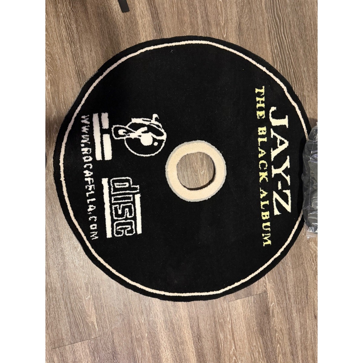 Jay-Z The Black Album CD Circular Tufted Rug Roc-A-Fella Records