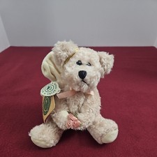 Boyds Bears Dipper Bear W/ Angel Wings Pink Roses Ornament 1990-99 Jointed 8"