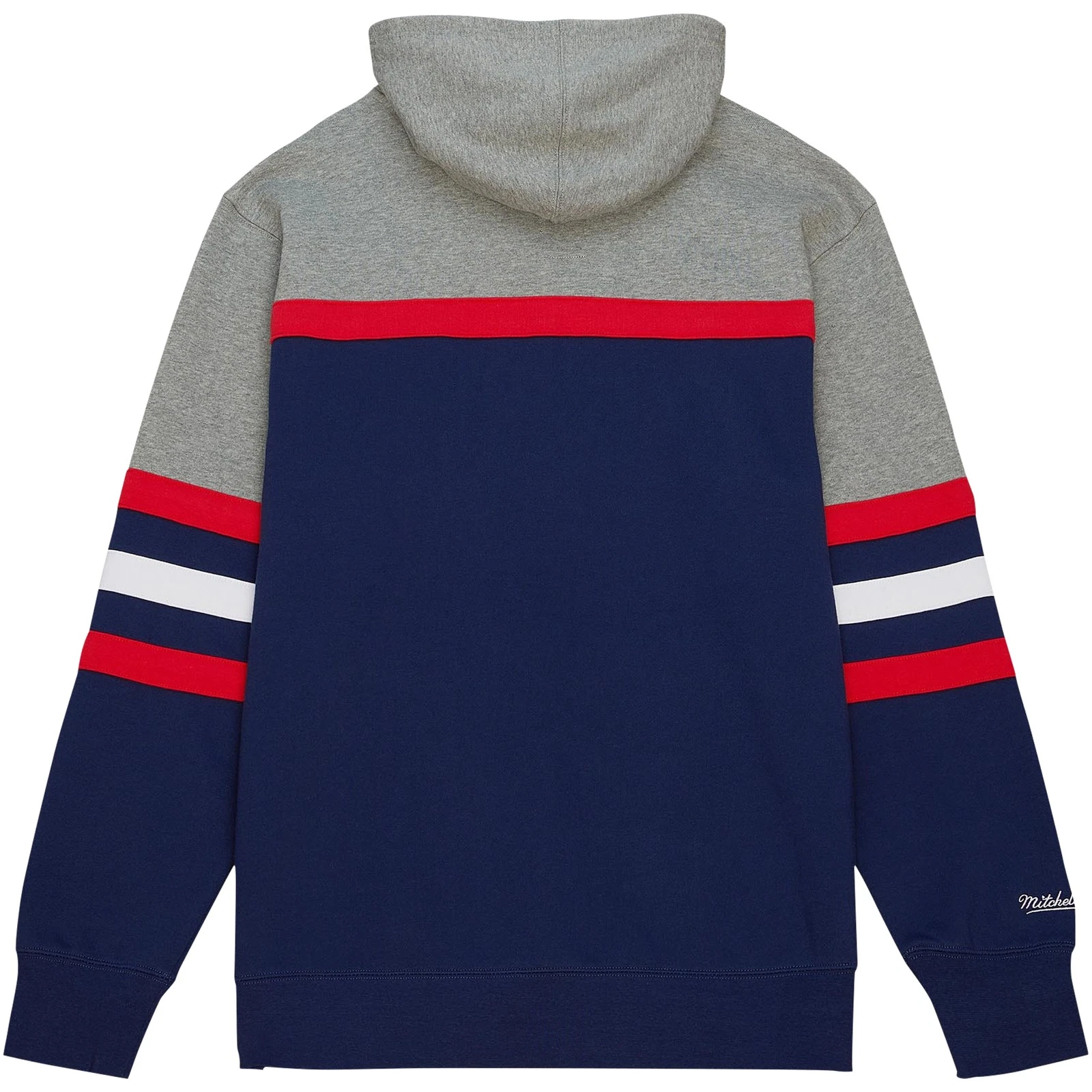 Felpa con cappuccio pullover uomo Mitchell & Ness blu navy grigio Washington Capitals Head Coach