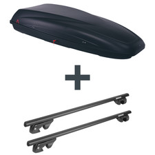 Dachbox G3 Krono 480 + Dachträger Menabo Sherman für Ford Focus Turnier I DNW