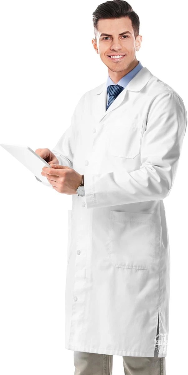 CAMICE MEDICO UOMO BIANCO CLIP ( Bottoni A Pressione ) Rosebleu - Foto 4