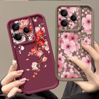 Floral Shockproof Soft Bumper Case For Xiaomi 14T Redmi Note 15 14 13 Pro Cover