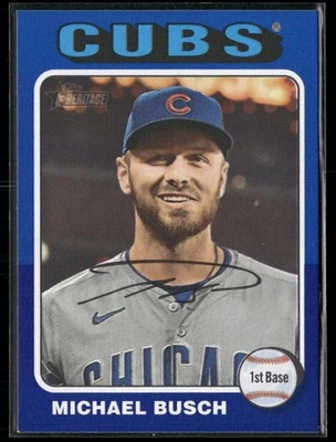 2024 Topps Heritage #537 Michael Busch Dark Blue Border - Image 1 of 2
