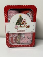 Strawberry Shortcake Holiday No Show Fuzzy Socks 4pk Tin Container
