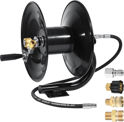#ad 150 Ft Pressure Washer Hose Reel with 3Ft Jumper Hose 4000 PSI $291.99