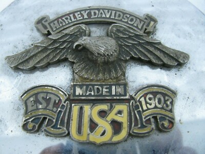 original Harley Davidson Derby Cover Eagle Medallion Shovelhead