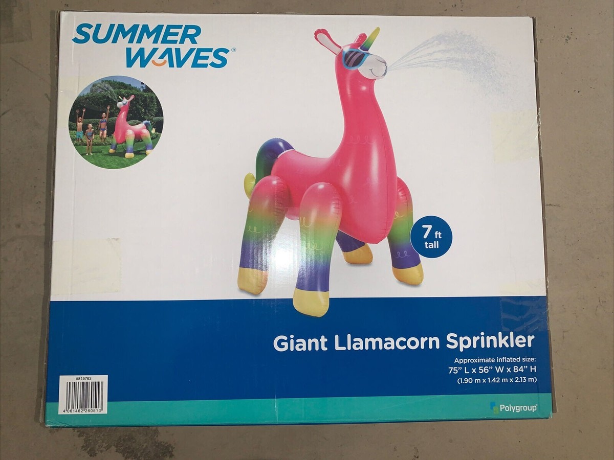 Summer Waves Giant Inflatable Llamacorn Sprinkler ft Tall 75 X