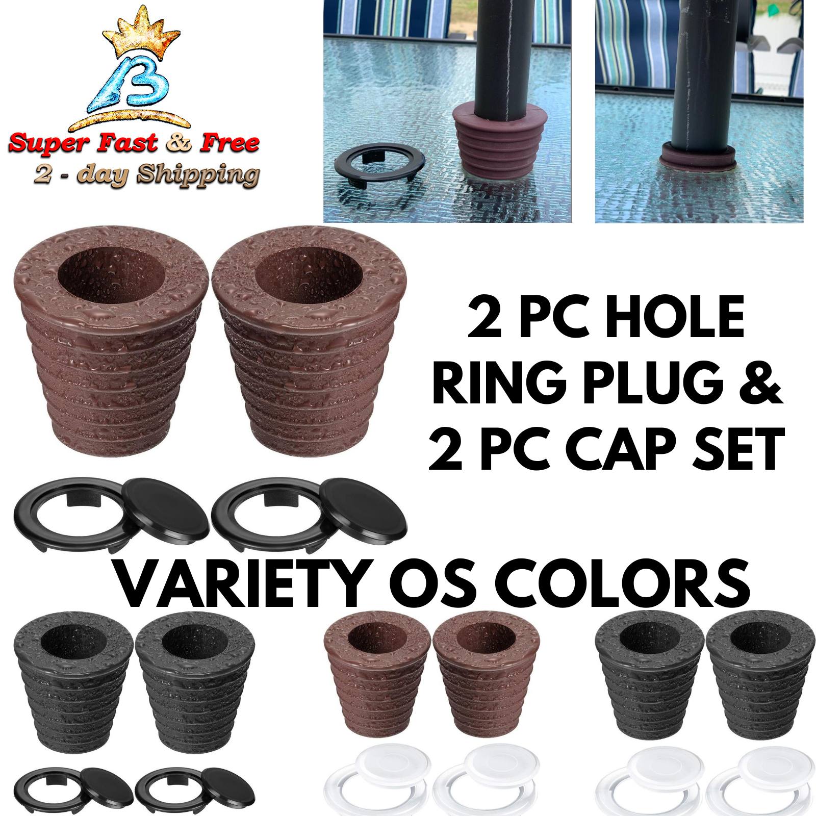 Umbrella Hole Ring Clear Repair Replacement Hardware Cap Patio Pole Set For Sale Online Ebay