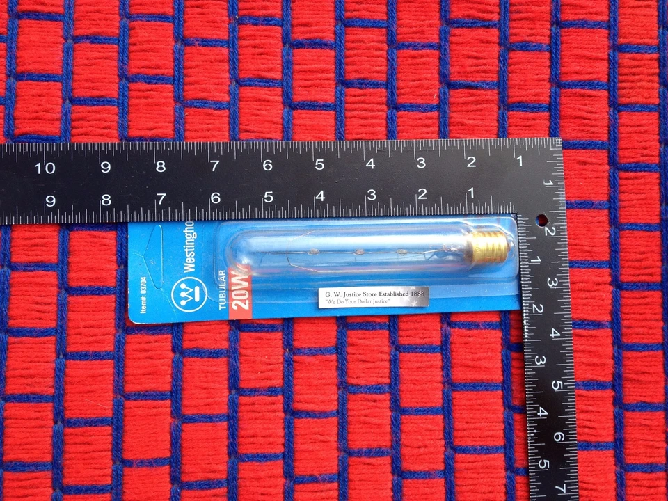 WESTINGHOUSE 20w tube 120v tubular E17 APPLIANCE Light Bulb 20T6.5 CLEAR 7¢*ship - Image 2 of 2
