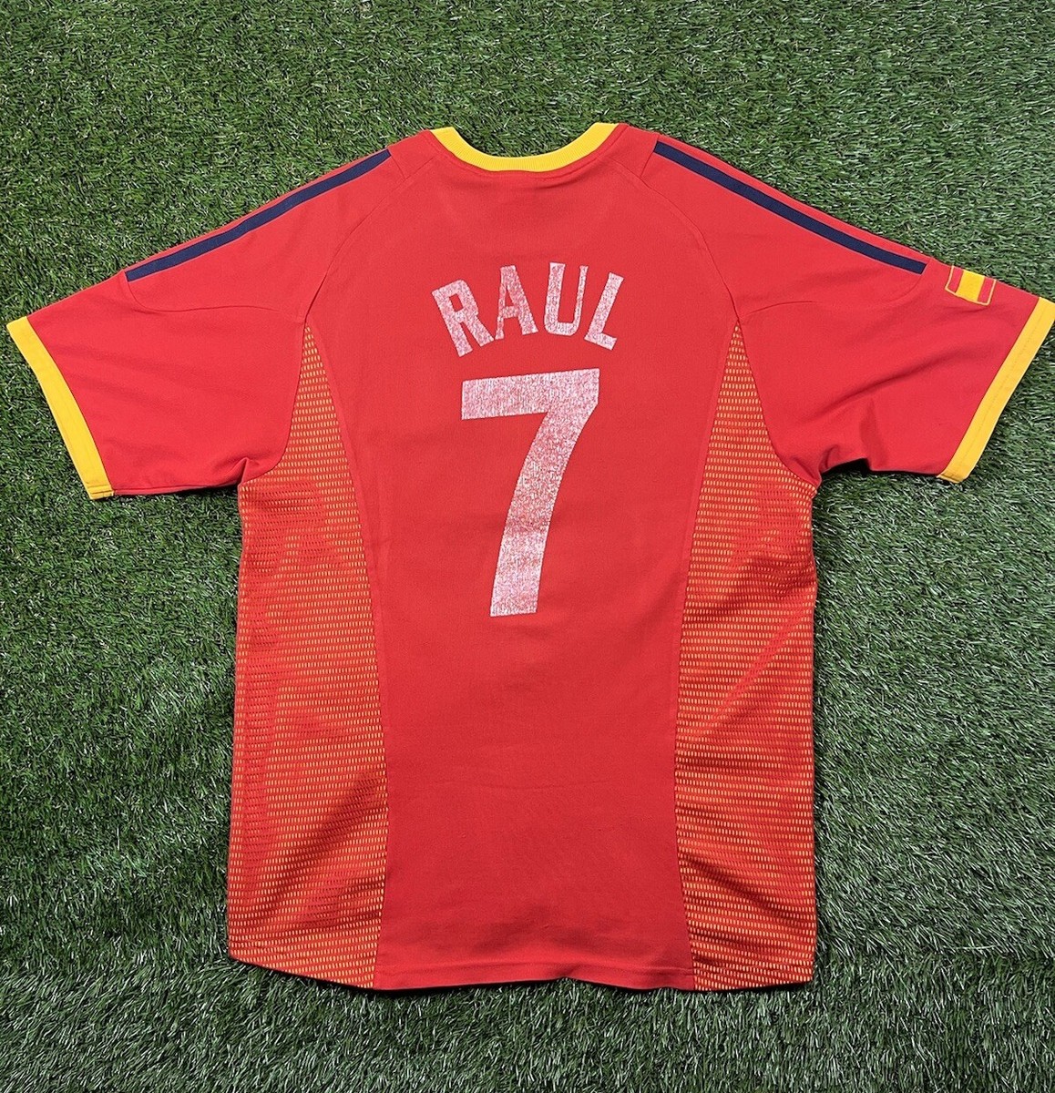 Vintage Spain Adidas Home Football Raul #7 2002 Shirt/Soccer