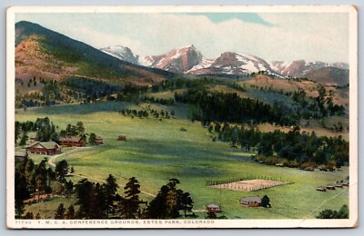 Postcard Y. M. C. A. Conference Grounds Aerial View Estes Park Colorado Unposted