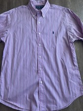 Polo Ralph Lauren Men  s Button Down Shirt NWOT Pink Stripe 16 1/2 34/33 Custom