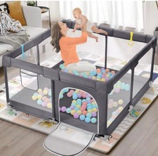 DripeX Baby Playpen, Baby Playpen for Toddler 50  x 50  x 27  Gray