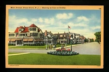 New Jersey NJ postcard Ocean Grove, Main Avenue linen Tichnor