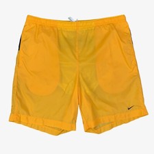 Vintage Nike Shorts Men L Large Yolk Navy Taslan Elastic Waist Drawstring READ