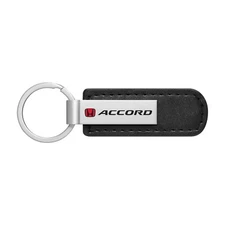 Honda Red Logo Accord Black Leather Strap Key Chain