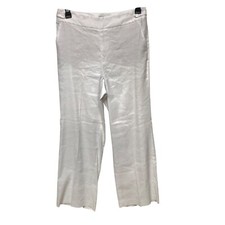 Talbots White Linen Blend Wide Leg Pants Women's Size 10 NWT